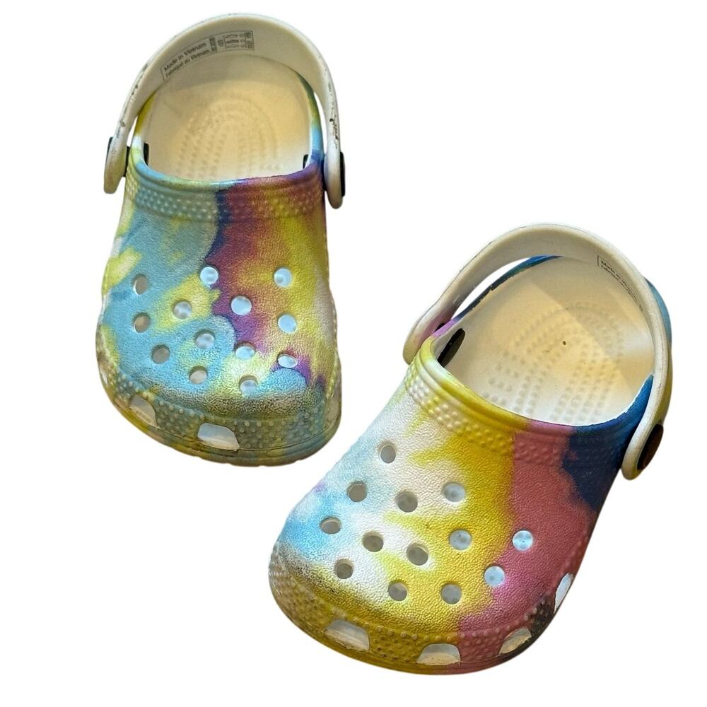 Crocs Toddler Pastel Tie Dye Infant Shoe Size 2–3